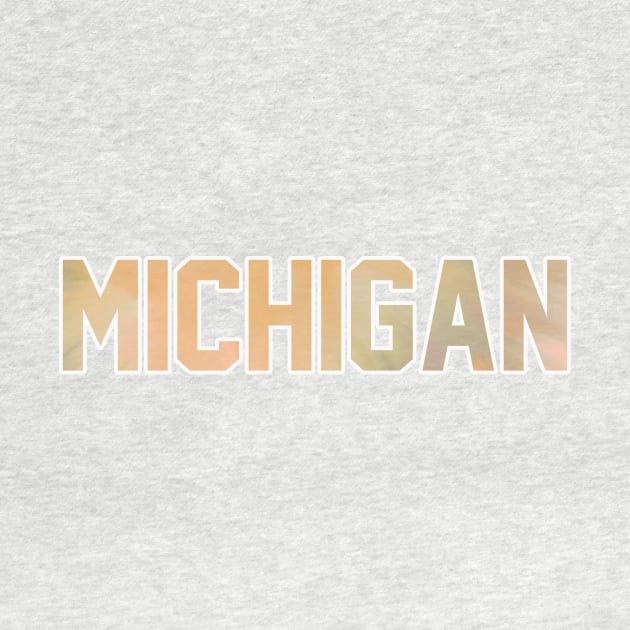 Michigan Pastel Tie Dye Jersey Letter by maccm